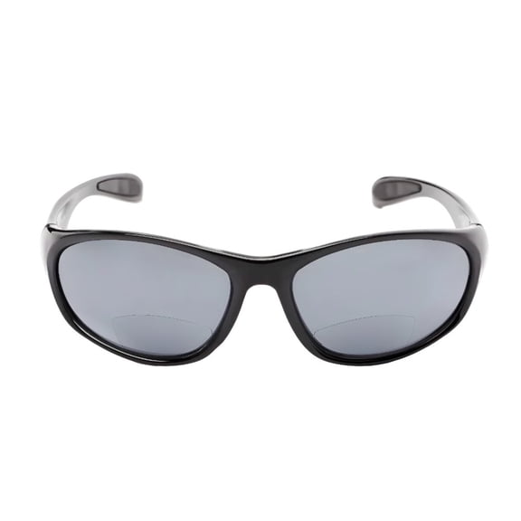 Sport Wrap Bifocal Reading Sunglasses with Lightweight Frames & UV400 Protection - Black - 1.00