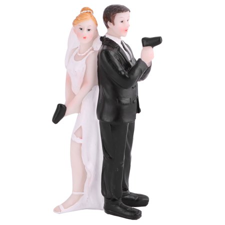 Cake Craft & Decoration Unique Bargains Wedding Anniversary Resin DIY Craft Cupcake Decoration Cake Topper White Black ()