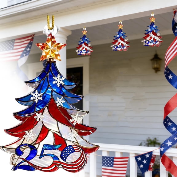 1Pc United States 250Th Anniversary Ornament,America 250 Merchandise 2D Acrylic 250Th Anniversary Usa Ornament,250 Patriotic American Flag Christmas Ornaments,Gift For Patriotic Collectors
