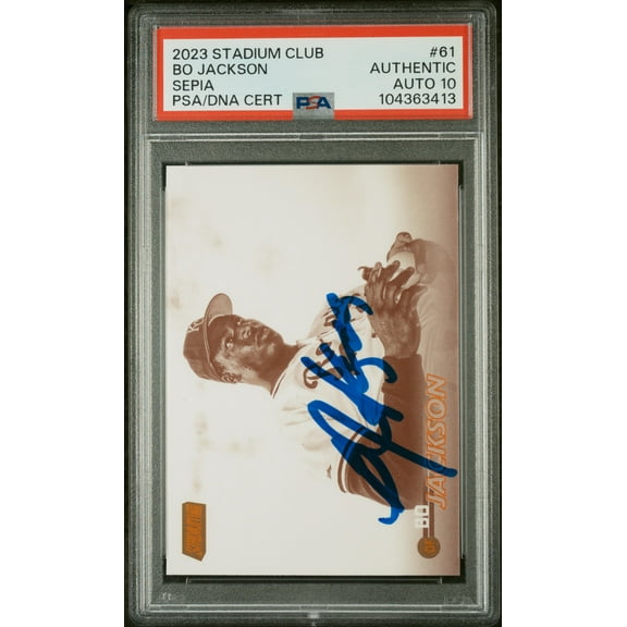 Bo Jackson 2023 Topps Stadium Club Sepia Signed Card #61 Auto Graded PSA 10