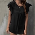 thumbnail image 2 of Blusa cómoda de manga corta con cuello redondo para mujer Fridja  bn4816, 2 of 7