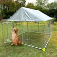 thumbnail image 2 of Byacgrill Outdoor Dog Enclosure Heavy Duty Dog Kennel House Mesh Dog Big Cage Pet Kennel Steel Fence with Secure Lock (90”x 90”x73"), 2 of 8