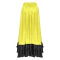 thumbnail image 4 of Hansber Womens Flamenco Dance Skirt Ruffled Trim Irregular Hem Big Swing Skirt for Spanish Dance Tango Salsa Yellow S, 4 of 5