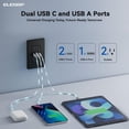 thumbnail image 2 of Salidas USB ELEGRP, 30 W, 6 amperios, USB C, 3 puertos, toma de pared, paquete de 10, 2 of 7