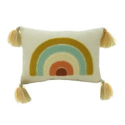Way To Celebrate Harvest Rainbow Pillow with Tassels, 14"