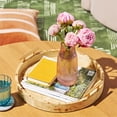 thumbnail image 2 of Beautiful By Drew Barrymore Bottleneck Ribbed Blush Glass Vase, 2 of 7