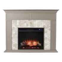 SEI Furniture Torlington Marble Tiled Touch Screen Electric Fireplace