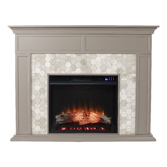 SEI Furniture Torlington Marble Tiled Touch Screen Electric Fireplace