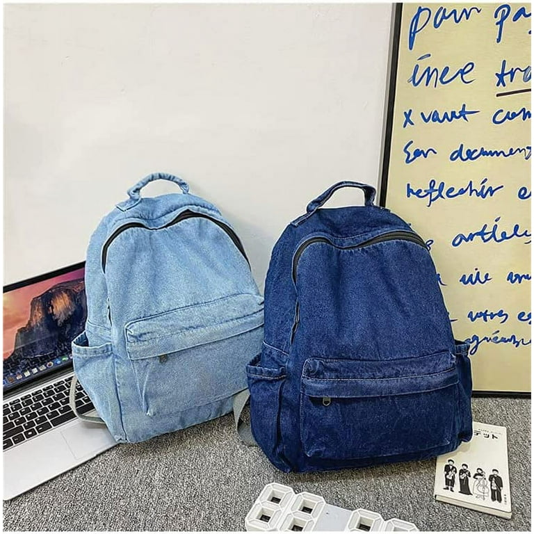 Girls Vintage Denim Backpack Jeans Daypack Bag Travel Bag Rucksack