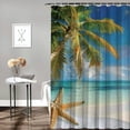 thumbnail image 2 of Orinice Palm Tree Starfish Beach Bathroom Decor Set with Hooks, Colorful Luxurious Polyester Fabric Shower Curtain, Waterproof and Easy to Install, 100% Polyester Fabric 69x72, 2 of 7