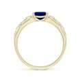 thumbnail image 2 of ANGARA Natural Oval Blue Sapphire Vintage Style Ring with Diamond Accents in 14K Yellow Gold for Women (Size-7x5mm) | September Birthstone, Anniversary, Jewelry Gift for Women | Natural Sapphire Ring, 2 of 9
