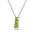 thumbnail image 2 of Peridot Round 3-Stone Journey Sterling Silver Slide Pendant Necklace, 2 of 3