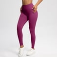 thumbnail image 6 of Maoxin Leggings for Women's Peach Seamless Solid Color Waist Hip Lift High Waist Yoga Wear Sports Running Fitness Yoga Pants Leggings for Women Tummy Control Watermelon Red XS, 6 of 7