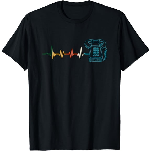 Exquisite and comfortable-Heartbeat Retro Phone | Landline Desk Telephone T-Shirt