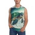 thumbnail image 2 of Goofa Watercolor Turtle1 Printed Men's Sleeveless T-Shirt - Athletic Gym Workout Tank Top for Men - Moisture-Wicking, UPF 30+ Quick-Dry Muscle Tee-X-Large, 2 of 8