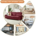 thumbnail image 3 of 82" 3-Seater Compressed Snowfleece Fabric Sofa for Living Room and Apartment, Burgundy, 3 of 6