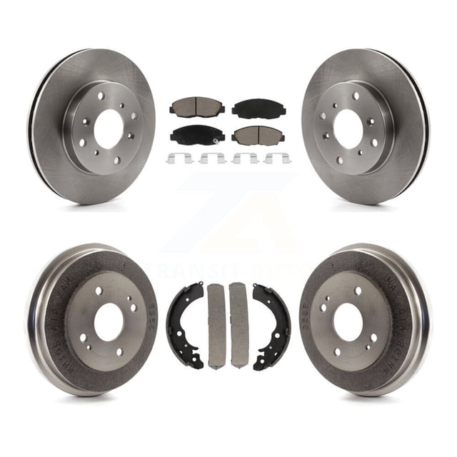 CMX Front Rear Disc Brake Rotors Ceramic Pads and Drum Kit for Car 1998-2002 Honda Accord Coupe with 2.3L K8C-102449