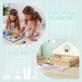 thumbnail image 4 of Kumix Floor Bed Full Size, Bed for Aged 1-3 with Fence and Door, Solid Wood Bed Frame for Bedroom, Apartment, No Box Spring Needed, Noise Free, Natural, 4 of 7