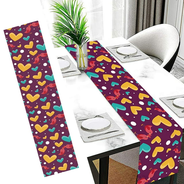 Valentine's Day Decorative Flag Arrangement Valentine's Day Decorative Flag Table Runner Coffee Table Cloth