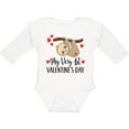 thumbnail image 3 of Inktastic My First Valentines Day Baby Sloth Boys or Girls Long Sleeve Baby Bodysuit, 3 of 5