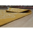 thumbnail image 3 of Handwoven Wool Rug 9x12 - Modern Flatweave Area Rug with Plaid Design - Elegant Gold & White Decor, 3 of 4