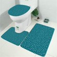 thumbnail image 2 of Teal Christmas Snowflake Pattern Bathroom Rugs Sets 3 Piece,Toilet Cover Set,Absorbent Non Slip Bathroom Mats Sets with U-Shaped Contour Rug Toilet Rug Set, 2 of 5