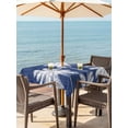 thumbnail image 3 of Outdoor Tablecloth with Umbrella Hole for Patio/Picnic/Party/Camping, Indigo Blue Palm Trees Waterproof Table Cloth Square Cover Washable, Farmhouse Tropical Summer Beach (54"x 54"), 3 of 9