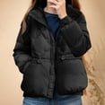 thumbnail image 2 of Winter Warm Coats for Womens Fashion Plus Size Solid Color Down Jacket Loose Jacket Thick Detachable Hat Versatile Jacket, 2 of 9