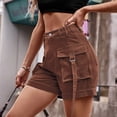 thumbnail image 2 of YUIVH Women Mid Rise Ripped Stretchy Jeans Shorts Summer Casual Shorts Mid Waist Short Fashion Streetwear Workwear Denim Short Pants Summer Versatile Denim Shorts, 2 of 7