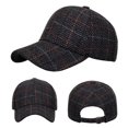 thumbnail image 2 of Mens Baseball Caps Plaid Print Adjustable Unisex Hat Fall Winter Seasons Running Workouts Outdoor Sports Black One Size, 2 of 5