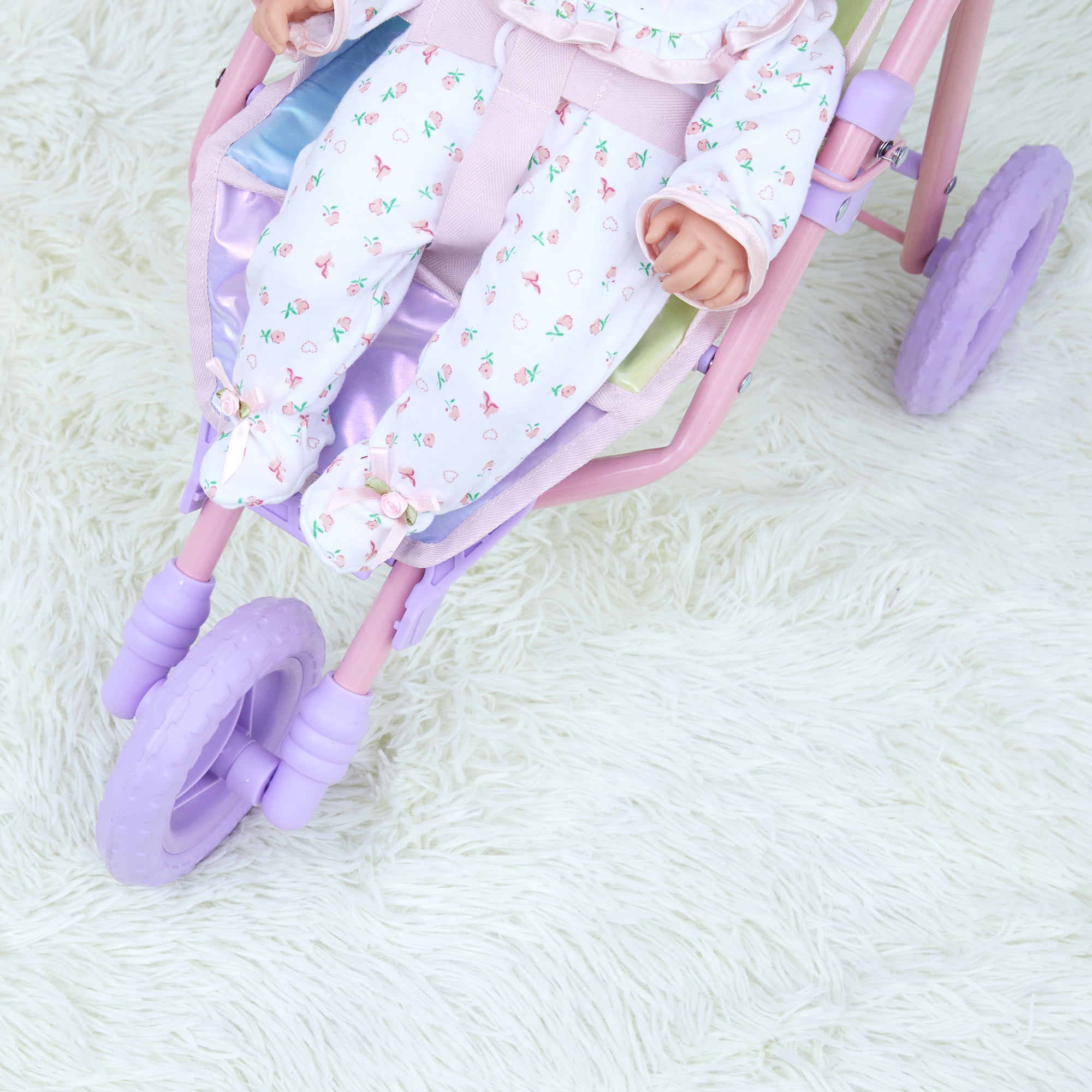Olivia's Little World Baby Doll Jogging Stroller Buggy Iridescent Color OL-00016