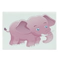 thumbnail image 1 of Animal Cartoon Cutting Board, Comic Safari Animals as with Tusks Mammal Savannah Zoo, Decorative Tempered Glass Cutting and Serving Board, Large Size, Pink White, by Ambesonne, 1 of 1