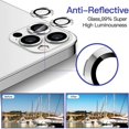 thumbnail image 4 of Dteck Camera Lens Protector for iPhone 12 Pro Max, Metal Full Cover + Tempered Glass Circle Screen Camera Protection for iPhone 12 Pro Max 6.7 inch, Silver, 4 of 5