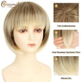 thumbnail image 4 of Creamily Short Blonde Bob Wig for Everyday Women – Instant Style Blonde Mix Brown Roots, Lightweight and Breathable for Daily Wear, 4 of 11