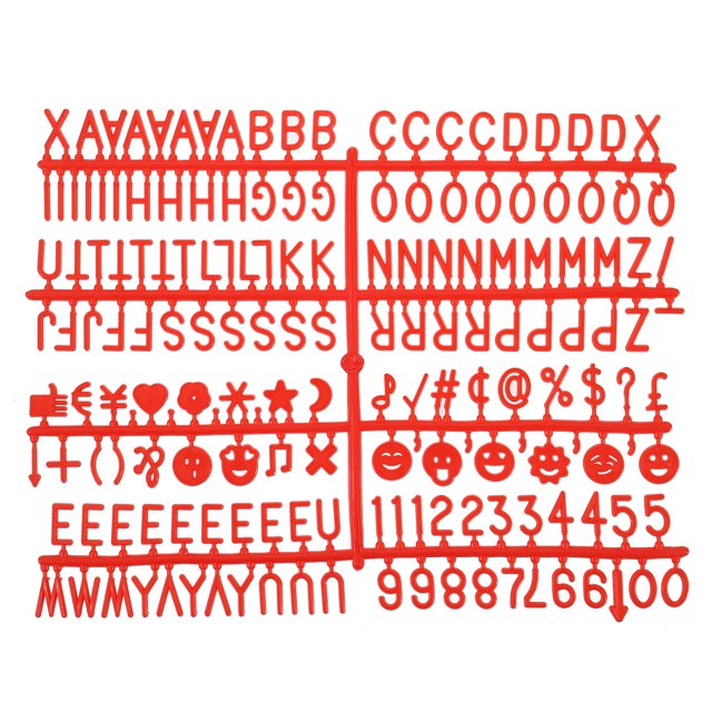 Unique Bargains 2 Pcs Tableau de Lettres en Feutre Lettres Chiffres Symboles 3/4 Pouce Rouge Alphabet Tableau de Messages Changeable