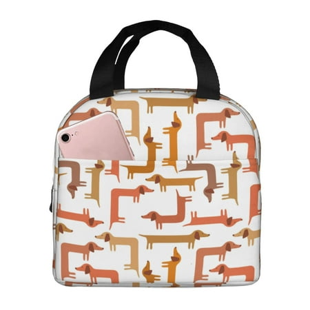 Insulated Lunch Bag for Women Men - Dachshund Dog Puppy No.1063 Leakproof Cooler Lunch Box for Women Men  Lunch Tote Bags for Work School Picnic Travel