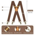 thumbnail image 3 of Qcwqmyl Brown Suspenders for Men with Swivel Hooks Work Suspenders Adult Wedding Casual Formal, 3 of 6