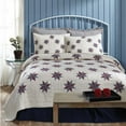 thumbnail image 4 of VHC Brands 29235 94 x 94 in. Lincoln Queen Size Quilt - Marzipan&amp;#44; Denim Blue &amp; Ruby, 4 of 4