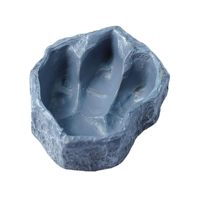 Recipiente para agua de reptiles, decoración creativa, suministros para mascotas, cuenco de alimentación, comida Gris