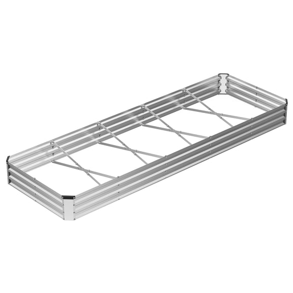 CONCETTA Galvanized Raised Garden Bed, Easy Assembly Outdoor Metal Planter Box, Rust-Resistant Steel Garden Bed for Vegetables, Flowers, Herbs