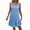 Sky Blue, variant on Admvng Dress for Women Ruffle Hem Sleeveless Round Neck Summer Vacation Sundress