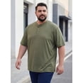 thumbnail image 4 of DARING DIVA Men's Big Tall Henley Shirts Button Down Short Sleeve T-Shirt XL Green, 4 of 7