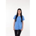thumbnail image 3 of USBD Crew Neck Post Mastectomy Shirt with Drain Pockets Color: Sky Blue, Size: Medium, 3 of 6