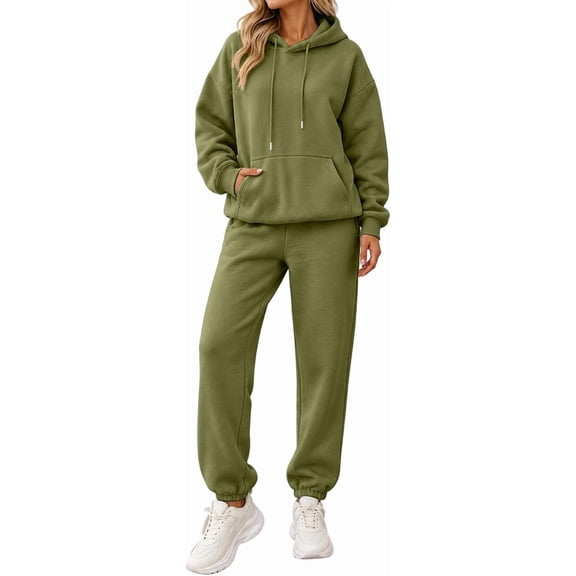 Women's 2 Piece Lounge Sets, Long Sleeve Hoodie and Jogger Sweatpants Outfits, Casual Athletic Matching Sets for Sports, Running, and Daily Wear