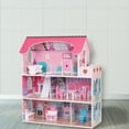 thumbnail image 7 of Dollhouse for 3-8 Girls and Boys Great Gift, 24.4'' x 10.6'' x 27.5" Wooden Hi-Rise Dollhouses and Playsets with 8 Accessories, DIY 3 Story Dolls House, Loving Family Furniture Set, S6213, 7 of 7