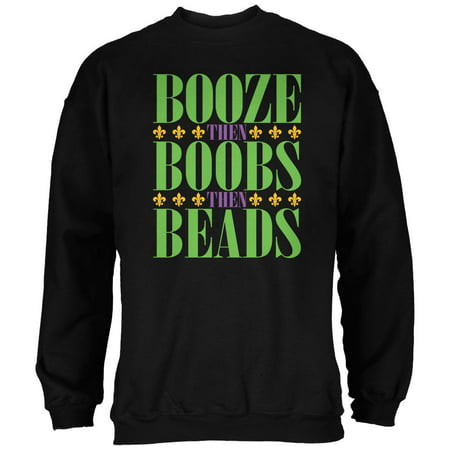 Mardi Gras Booze Boobs Beads Black Adult