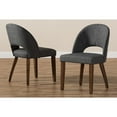 thumbnail image 2 of Baxton Studio Wesley Mid-Century Modern Dark Grey Fabric Upholstered Walnut Finished Wood Dining Chair (Set of 2), 2 of 7