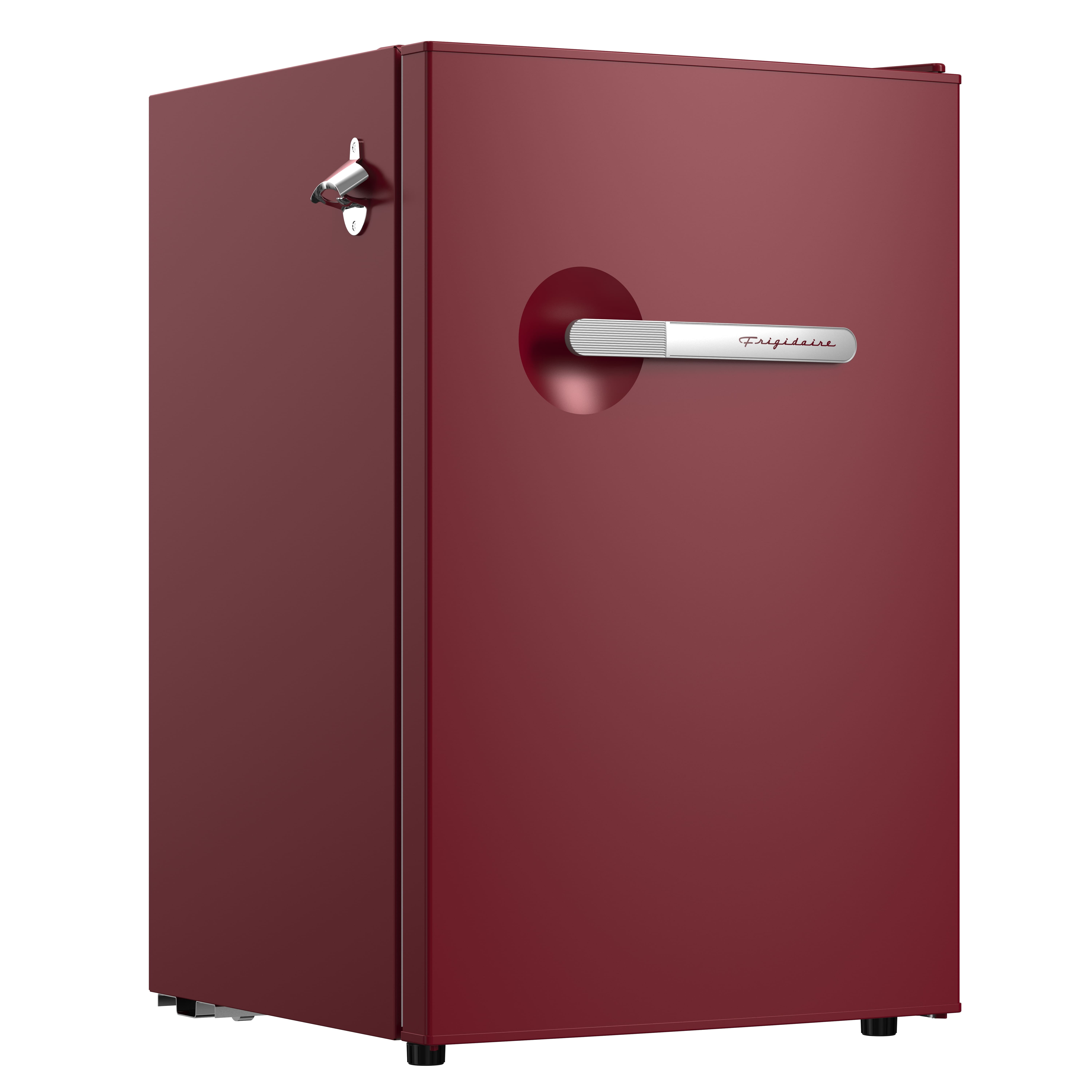 Frigidaire 4.5 Cu. ft. Compact Retro Fridge with Built-in Side Bottle Opener, Mini Fridge with Chiller Compartment, Merlot