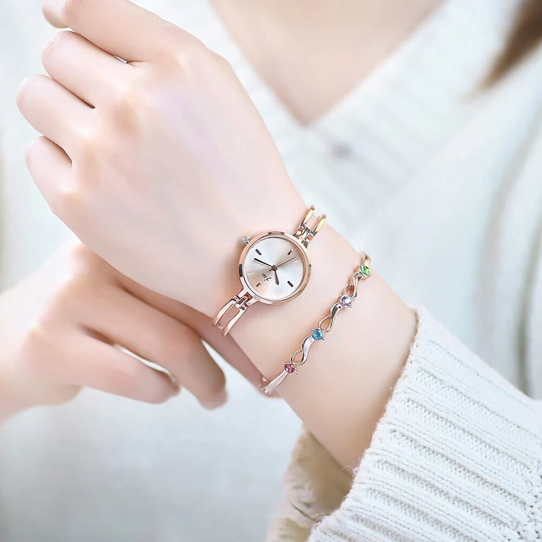 Fashion Small Dial Rose Gold Women Watches Luxury Alloy  display picture 3