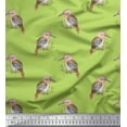 thumbnail image 2 of Soimoi Green Velvet Fabric Watercolor Crowned Woodpecker Bird Fabric Prints By Yard 60 Inch Wide, 2 of 3